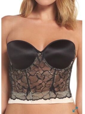 NWT Le Mystere Sensuelle Bustier Size 32C Corset Strapless Bra Longline Lace